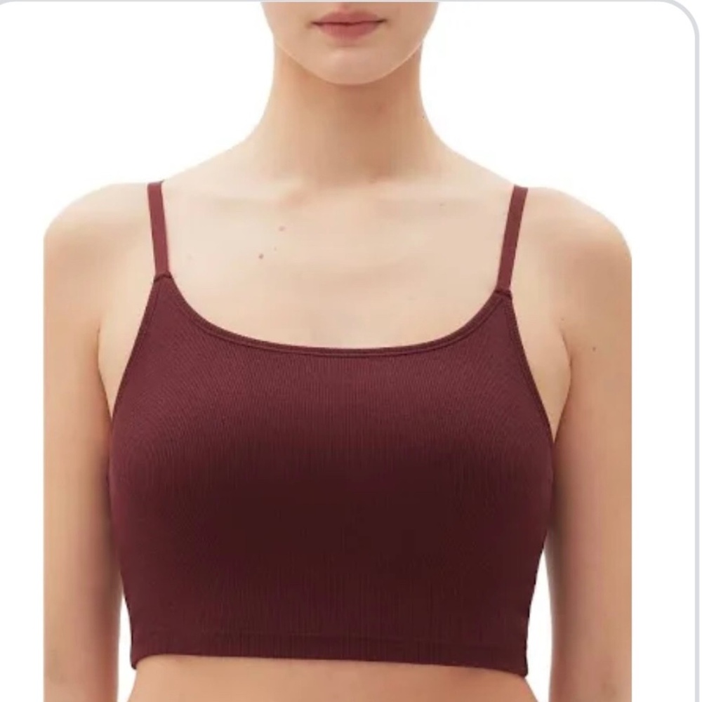 Gap Body Cotton Rib Crop Cami Camisole Tank Top Size M